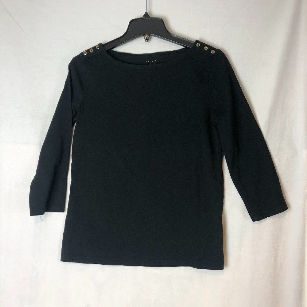 a.n.d. e a w y M black 3/4 sleeve top              J1